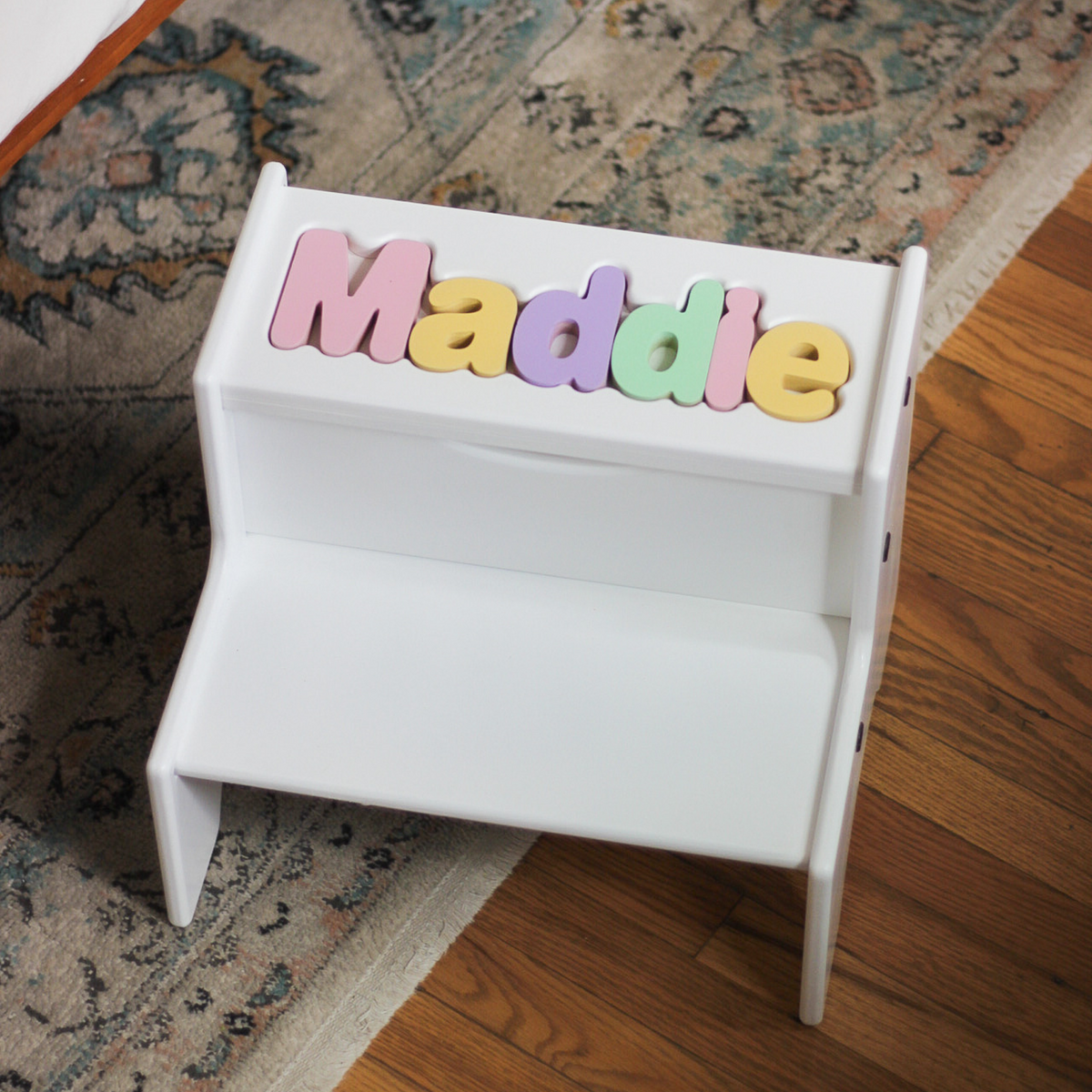 Natural 2-Step Puzzle Stool - S&S Woodcrafts Since 1987