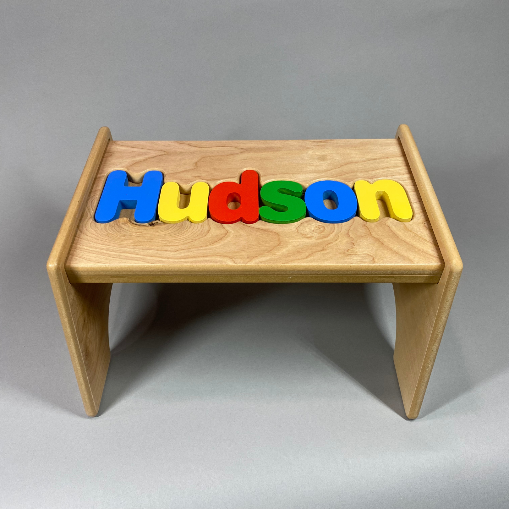 Personalized Natural Puzzle Stool - S&S Woodcrafts Since 1987