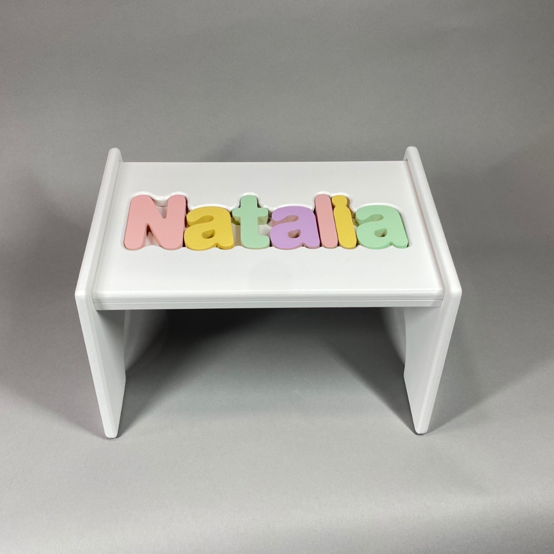 Name puzzle step stool deals
